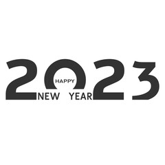 Happy New Year 2023 text design. New year idea concept.
Brochure design template, card, banner.