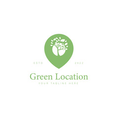 Green location logo design icon illustration