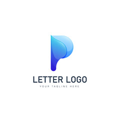 Letter P logo design icon illustration