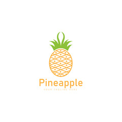 Pineapple fruit logo design icon illustration
