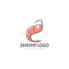 Shrimp logo design icon illustration