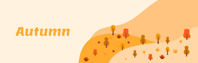 Autumn illustration banner background
