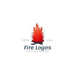 Fire gradient logo design icon illustration