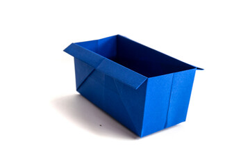 paper gift box isolated on white background. origami. paper craft