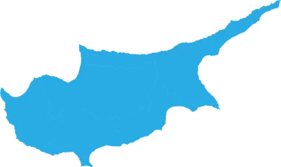 Foto op Canvas cyprus map. High detailed blue map of cyprus on transparent background. © ImagineWorld