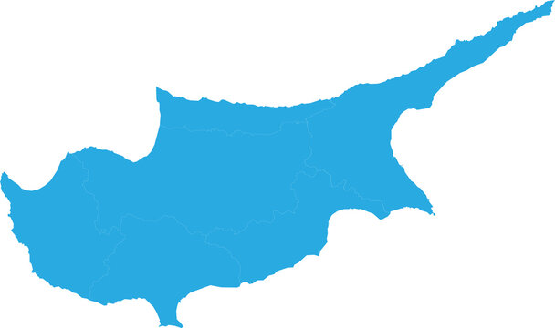 cyprus map. High detailed blue map of cyprus on transparent background.