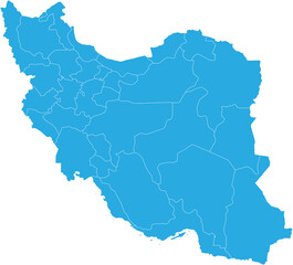 Fototapeta na wymiar iran map. High detailed blue map of iran on transparent background.
