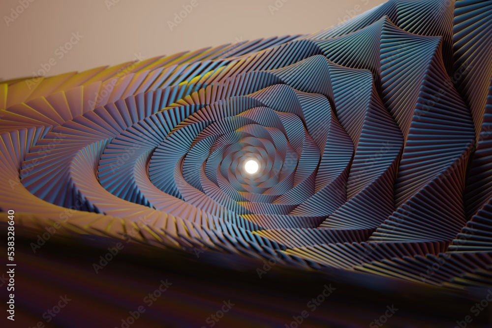 Aufkleber Wonderful Abstract colourful geometric background. Starburst dynamic wave. 3d rendering illustration Background pattern for design.