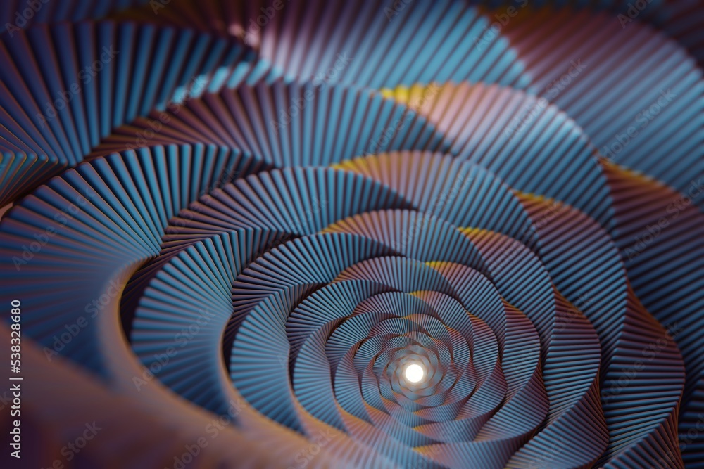 Aufkleber Wonderful Abstract colourful geometric background. Starburst dynamic wave. 3d rendering illustration Background pattern for design.