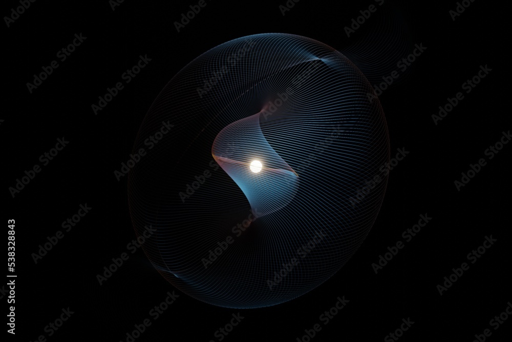 Poster beautiful geometric colorful abstract image in spiral. starburst dynamic wave. 3d rendering illustra
