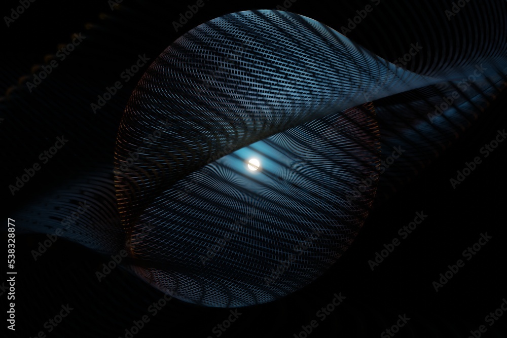 Leinwandbilder Beautiful Geometric colorful abstract image in spiral. Starburst dynamic wave. 3d rendering illustration Background pattern for design.