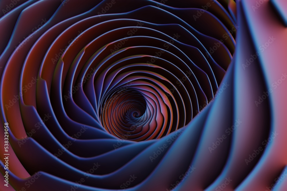 Poster Wonderful Abstract colourful swirl golden ratio background. Starburst dynamic wave. 3d rendering illustration  Background pattern for design.