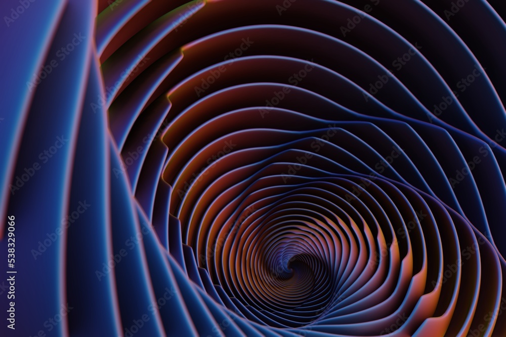 Fototapete wonderful abstract colourful swirl golden ratio background. starburst dynamic wave. 3d rendering ill