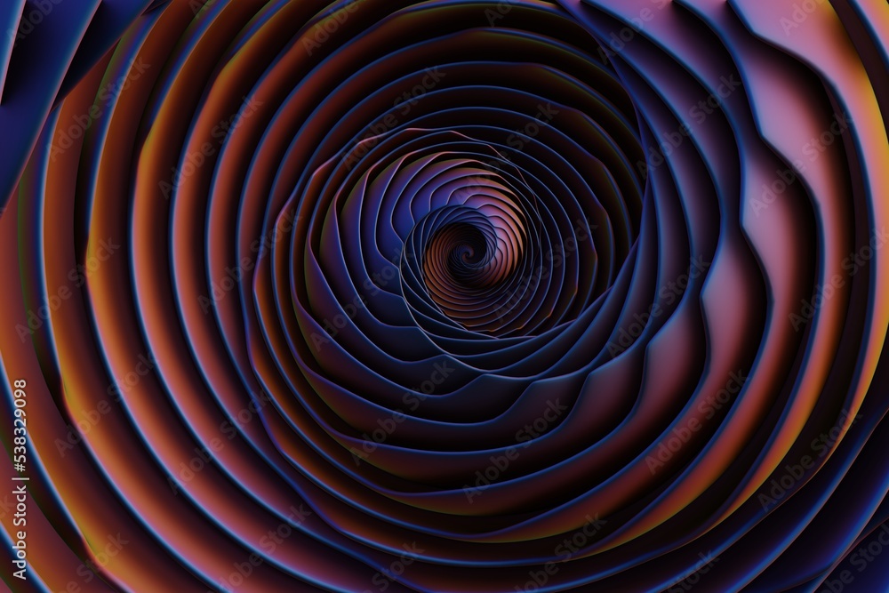 Leinwandbilder Wonderful Abstract colourful swirl golden ratio background. Starburst dynamic wave. 3d rendering illustration  Background pattern for design.