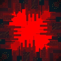 colourful futuristic cityscape