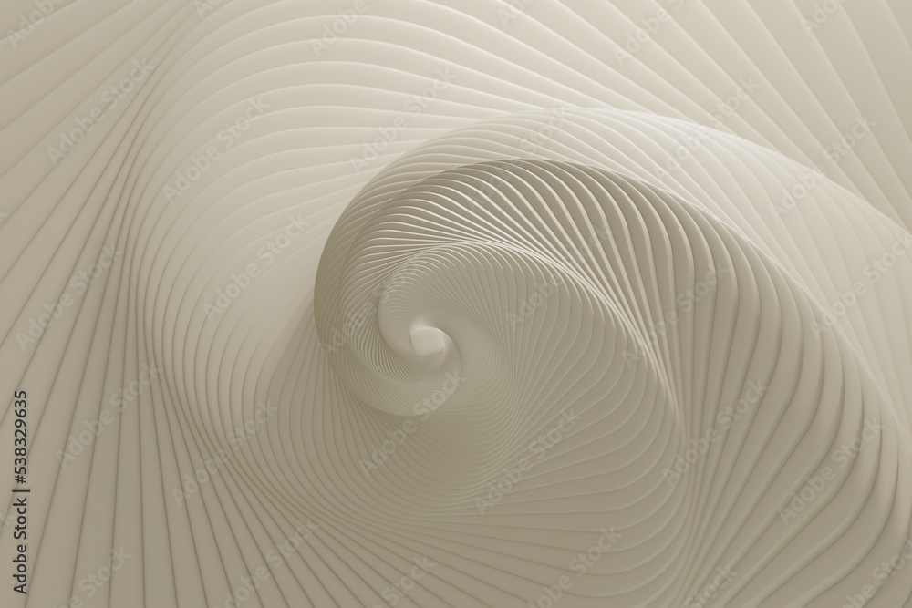 Aufkleber Wonderful  abstract  swirl  background. Trendy white gradient shapes. Liquid curve shape in motion. 3d rendering illustration Background pattern for design.