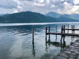Como lake by a cloudy day