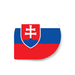 Fototapeta premium Slovakia drop flag icon with shadow on white background.