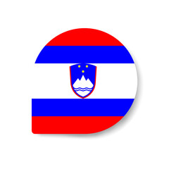 Slovenia drop flag icon with shadow on white background.