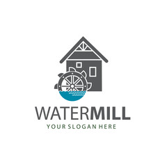 illustration of water mill wheel isolated on white background