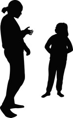 children making chat, silhouette vector