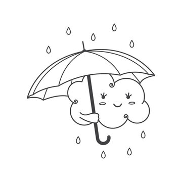 Rain icon, weather forecast, outline only