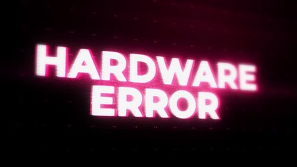 Hardware Error Warning Alert Error Message flashing on Screen, Computer system crash. concept of System Crash death error. Driver memory error, incompatible device, software and hardware problem.
