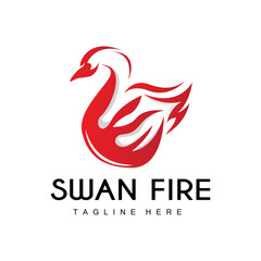 Obraz premium Swan Logo, Bird Animal Design, Duck Logo, Product Brand Label Vector