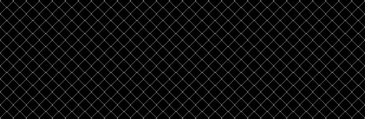 Net texture pattern on black background. Net texture pattern for backdrop and wallpaper. Realistic net pattern with black squares. Geometric background, vector illustration