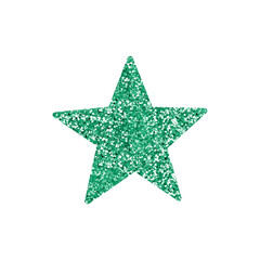 Green Glitter Star