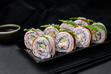 Sushi set canada roll with eel