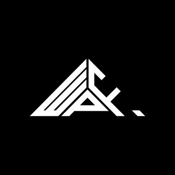 WPF letter logo creative design with vector graphic, WPF simple and modern logo in triangle shape.