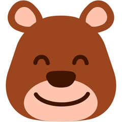 Smile bear emoji. Cute teddy bear face