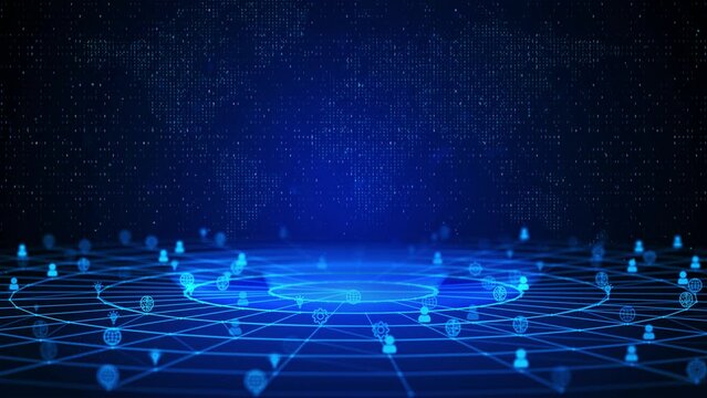 WWW Globe Text Future Digital Technology Ai Cyber Space deep learning Loop Background. technical communication and connection concept Business, technology, internet and networking.
