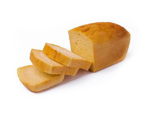 Sliced bread isolated on a white