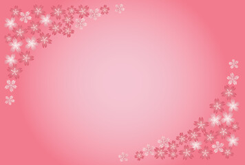Fototapeta na wymiar 桜のフレーム背景素材　ピンク