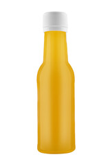 Yellow mustard squeeze bottle container isolated