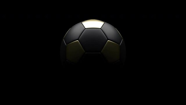 Looping  Soccer Ball on Dark Background