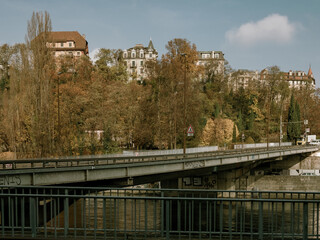 Fototapeta na wymiar Geneva bridge in a sunny day.