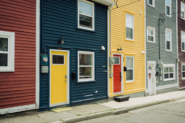 Colorful houses, St. Johns, Newfoundland and Labrador, Canada