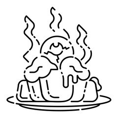 halloween croissant menu with zombie eye.