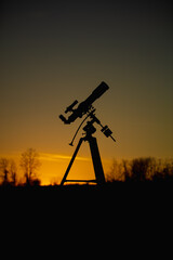 Astronomical telescope and equipment for observing stars, Milky way, Moon and planets.