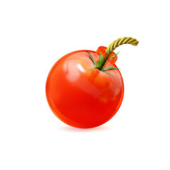 3D Tomato bomb. Creative and hot poster for Diwali Festival. sweet and sour tomato crackers. 