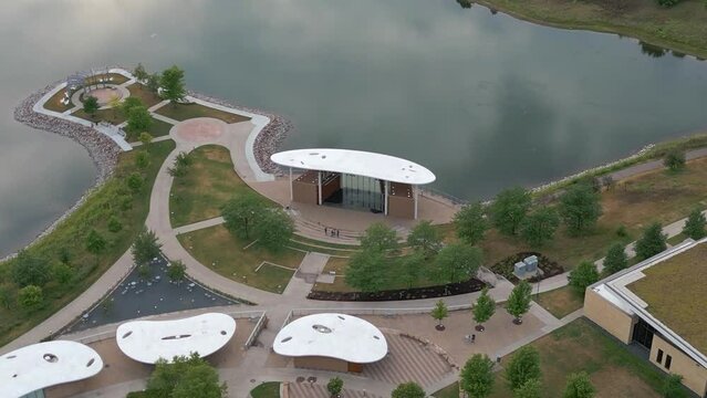 Maple Grove, MN Town Green Bandshell West Arbor Lake Drone 2