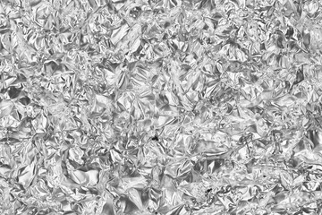 crumpled foil abstract background black and white silver effect