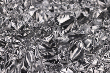 crumpled foil abstract background black and white silver effect