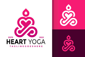Balance Heart Yoga Logo Design, brand identity logos vector, modern logo, Logo Designs Vector Illustration Template