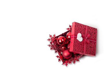 Red Christmas Gift Boxes On Isolated White Background