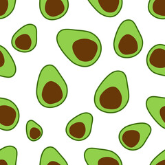 Seamless pattern with avocado