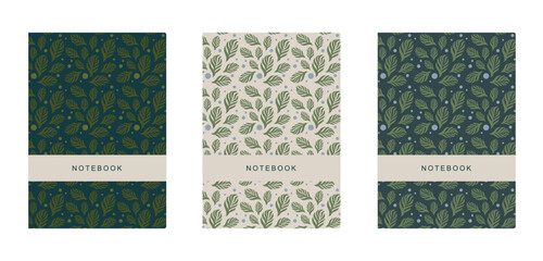set of notebook covers with floral patterns